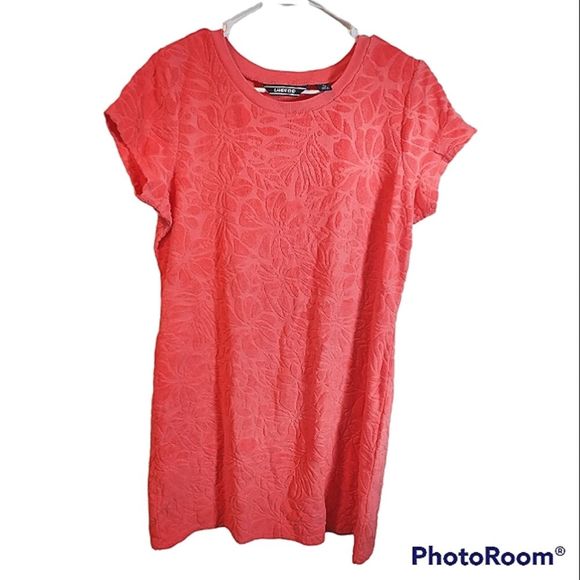 🏖NWOT Lands' End Women's Jacquard Terry T-shirt Dress Cover-up - Picture 3 of 6